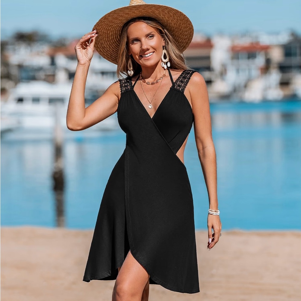 New Cusphe Black Beach Cover Up